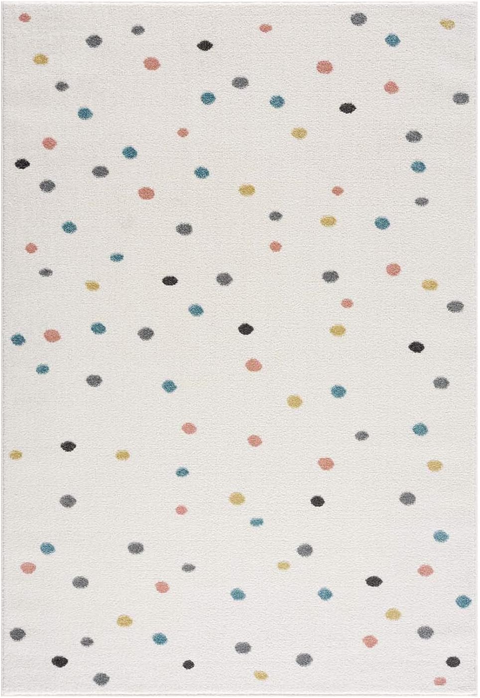 Kinderzimmerteppich mit bunten Punkten, 160 x 230 cm
