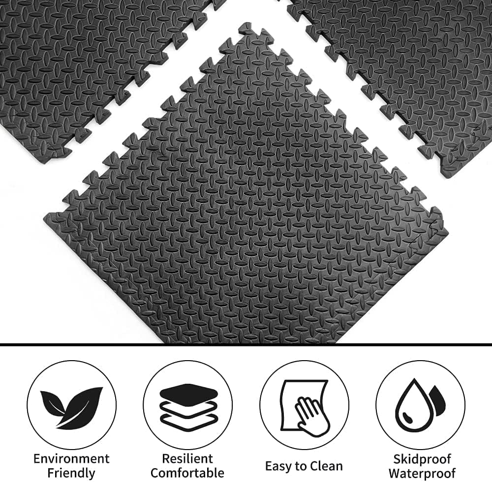 Extra Dicke Bodenschutz-Puzzlematte 60x60cm (6 Stück), 60x60x2cm | 6 Matten | 2,16 M² ; 60cm