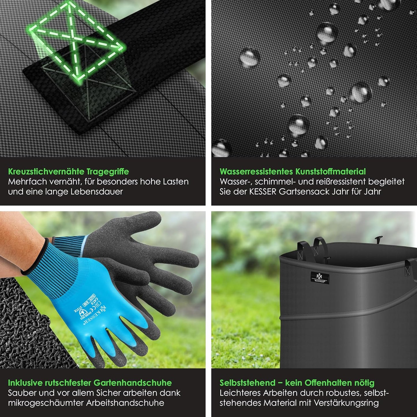 Pop-Up Gartensack für Gartenabfälle, 1x 219 Liter Anthrazit / Schwarz
