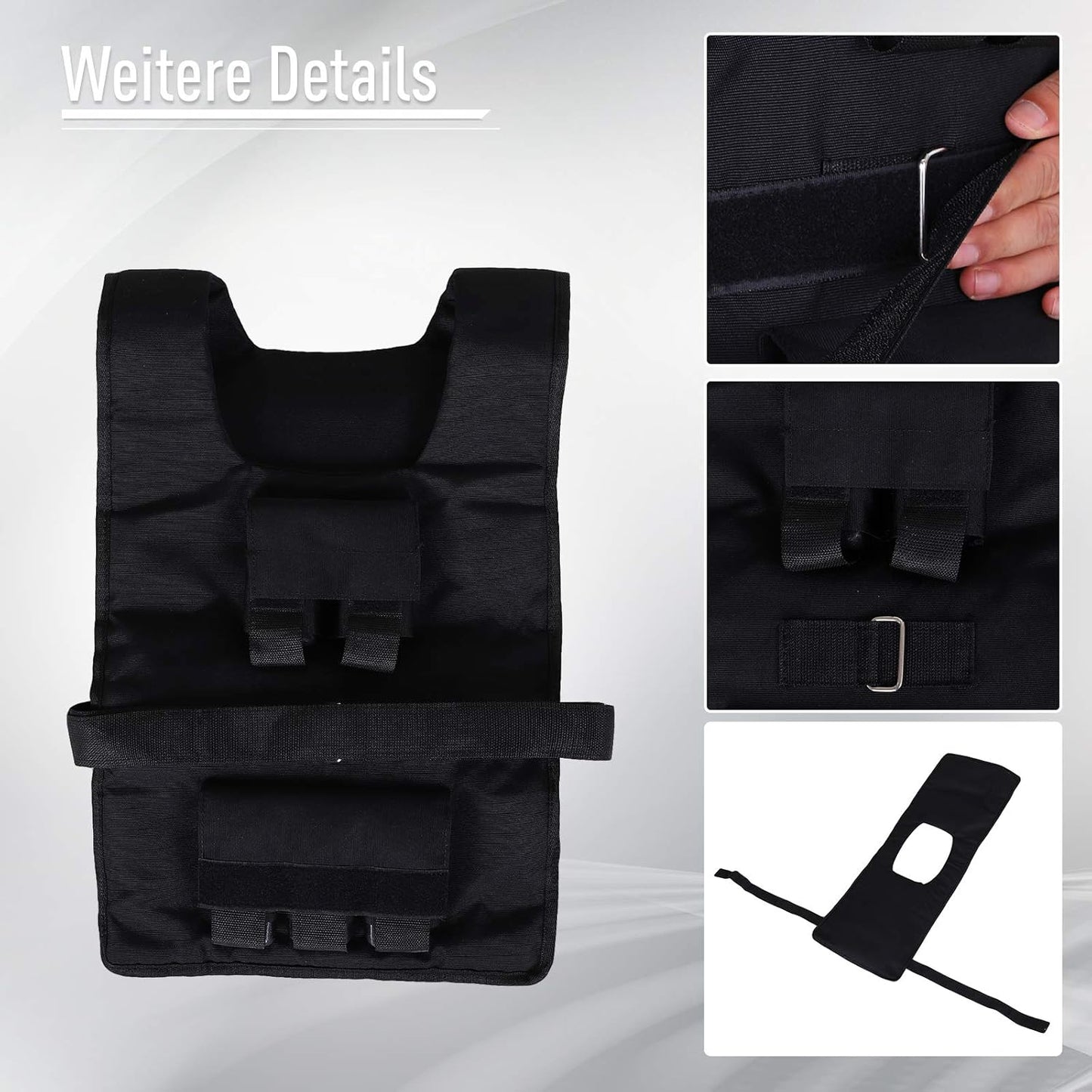 Verstellbare Gewichtsweste für Krafttraining (20 kg), 20 Kilogramm