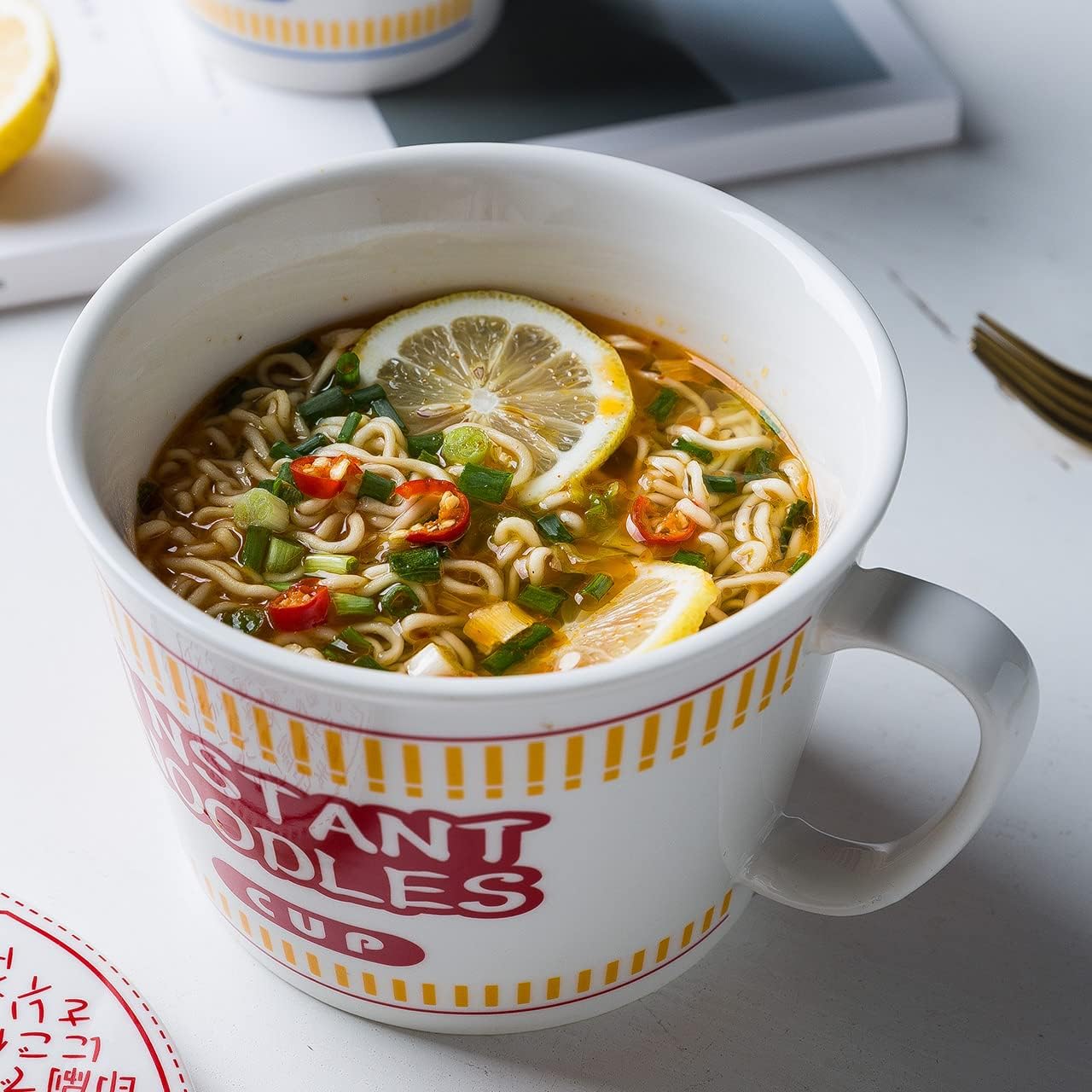 Ramen-Schüssel mit Deckel, Rot