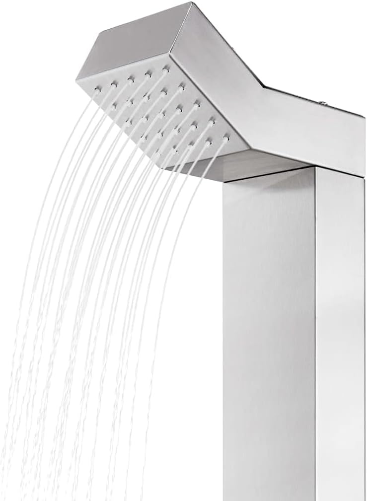 Gartendusche mit Bodenplatte, 110 x 62 x 5 cm Braun