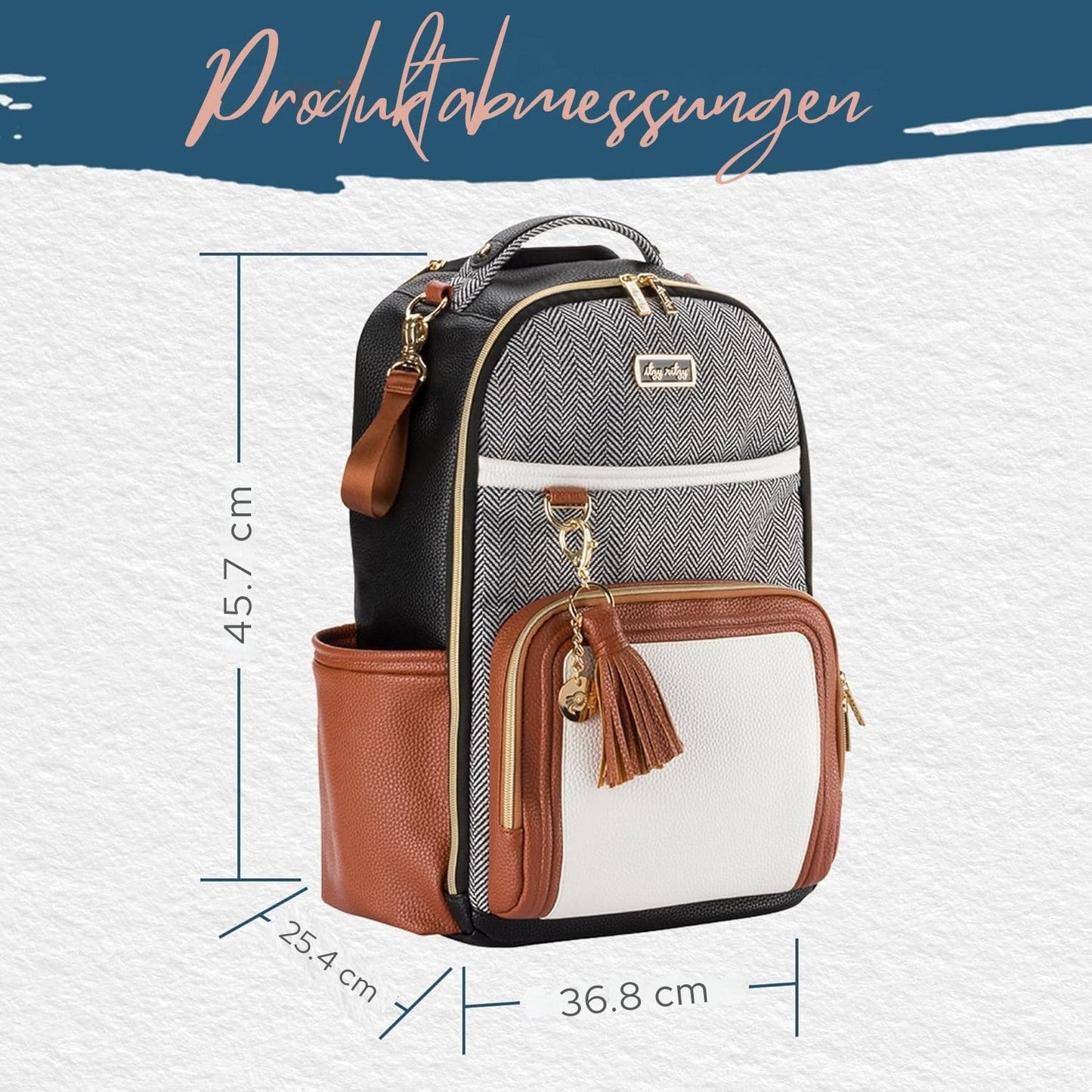 Wickelrucksack mit Laptopfach, Kaffee & Sahne