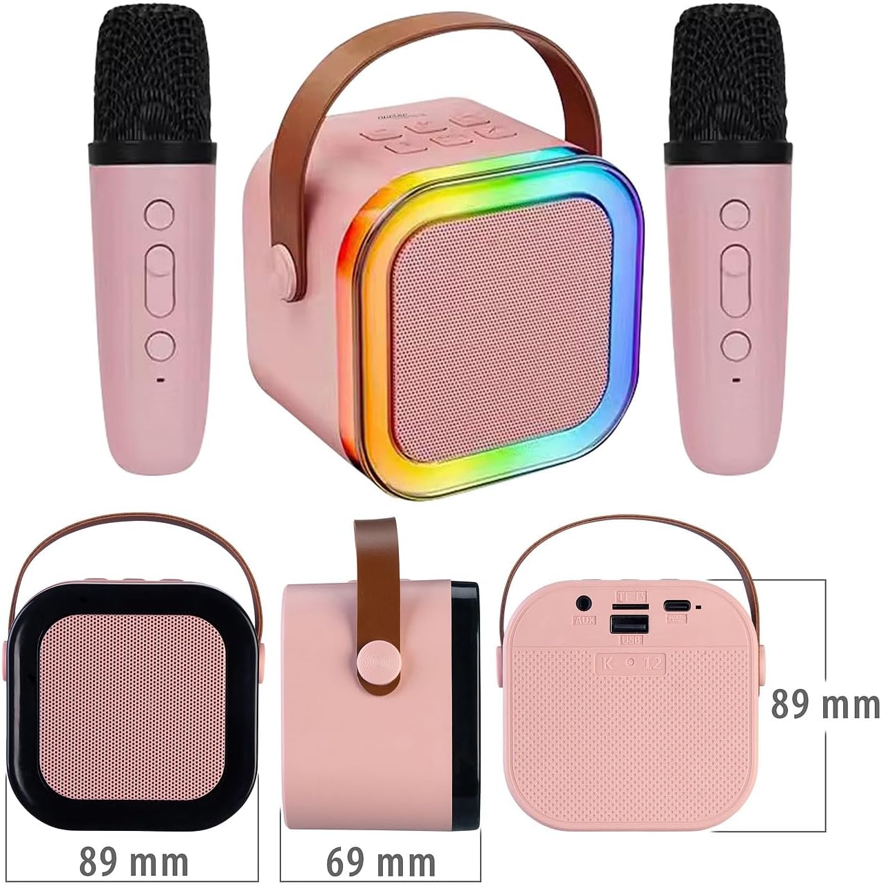 2er-Set Karaoke-Lautsprecher mit 4 Mikrofonen