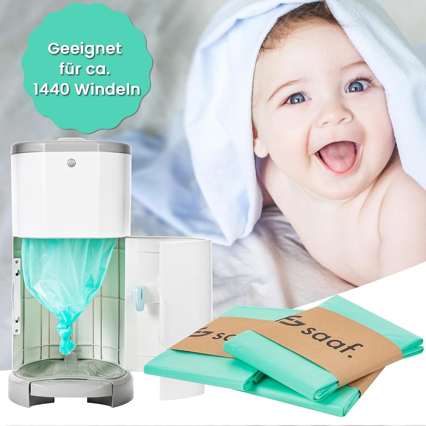 Windeleimer Nachfüllpack, 6 Stück, parfümiert, für Korbell und Litter Champ