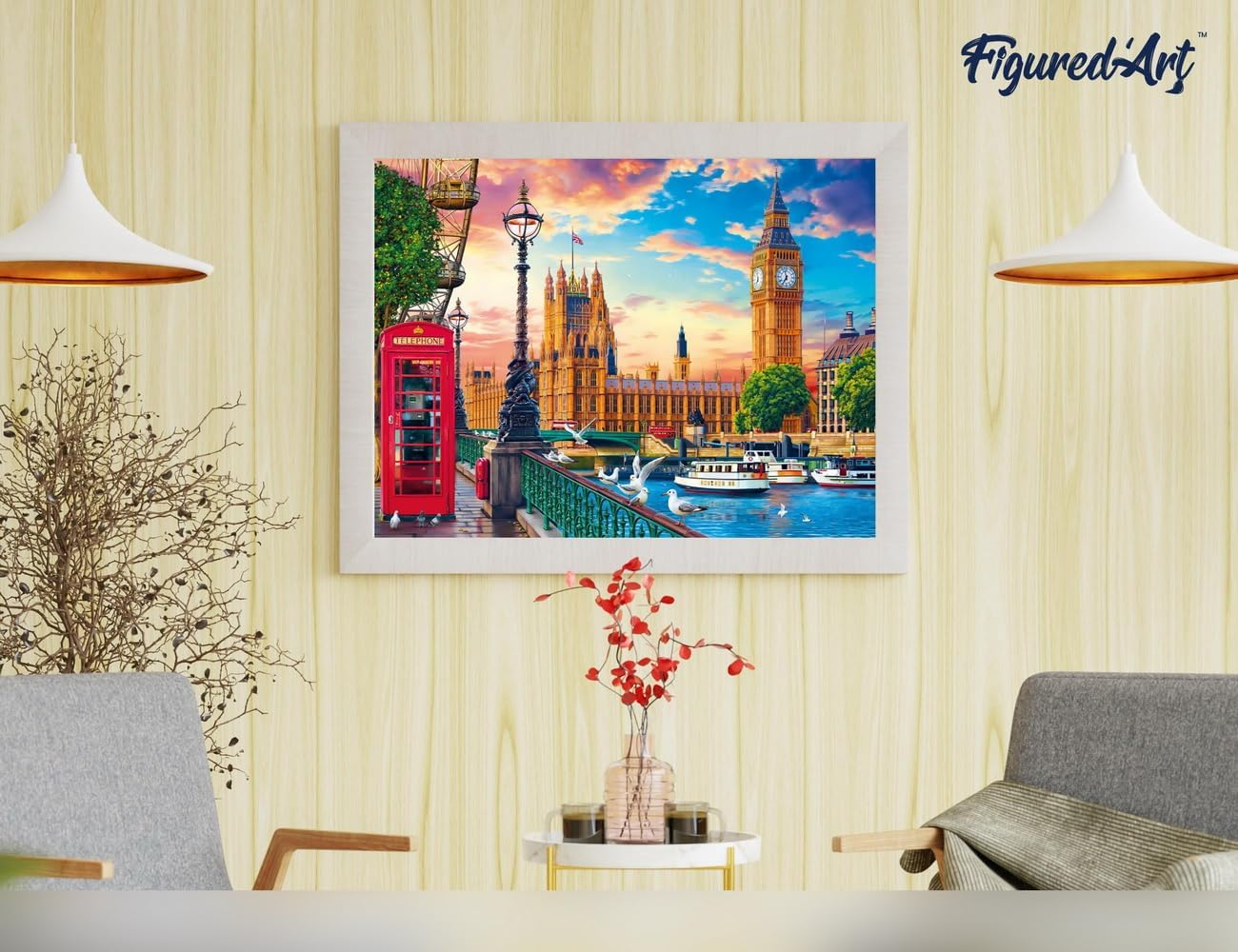 Malen nach Zahlen Set Frühling in London, Frühling in London 40x50cm Mit Keilrahmen (nicht gespannt)