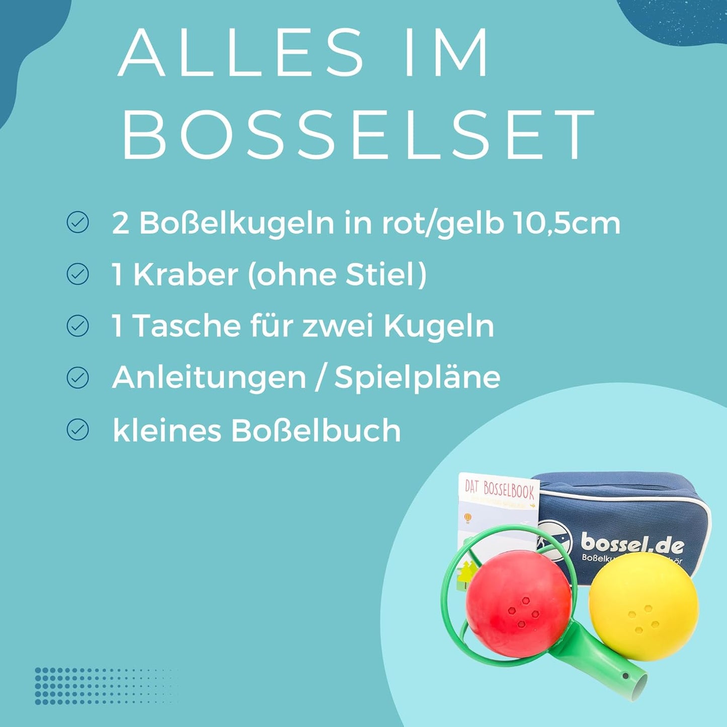 Bosselkugel-Set mit Kraber und Tasche