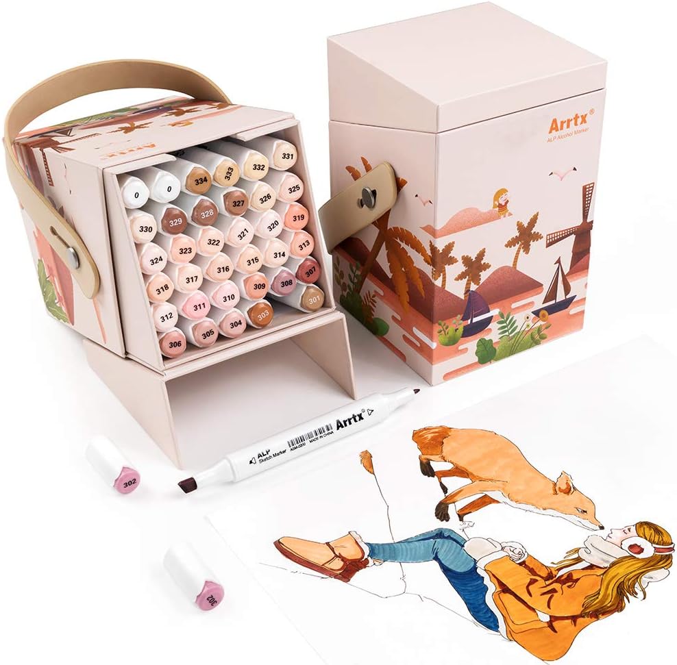 ALP-Serie - Hautfarben Alkoholmarker-Set (36 Stück), Hautton