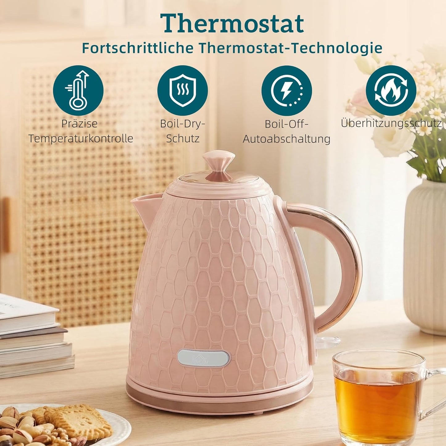 Wasserkocher- und Toaster-Set, Rosa
