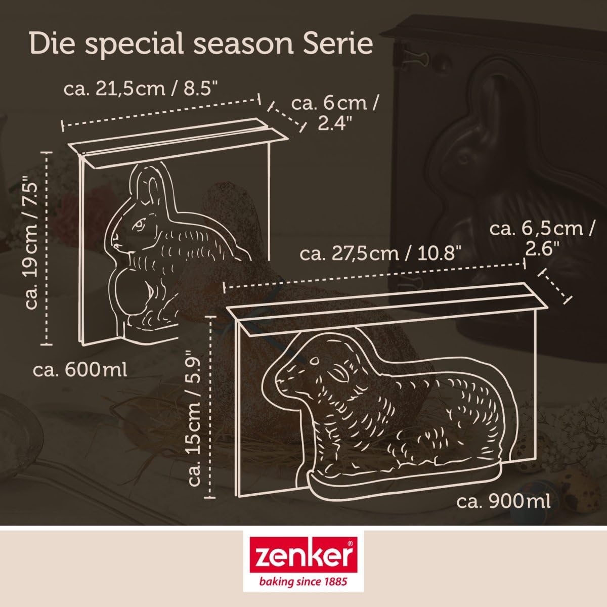 3D Osterlamm & Hase Backformen Set, Lamm & Hase