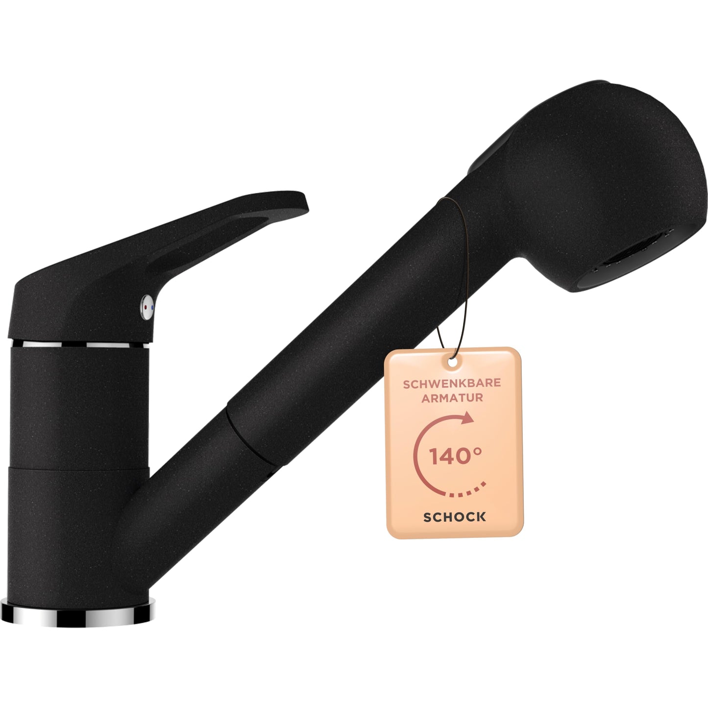 Küchenarmatur Cosmo mit Schlauchbrause, Schlauchbrause Nero