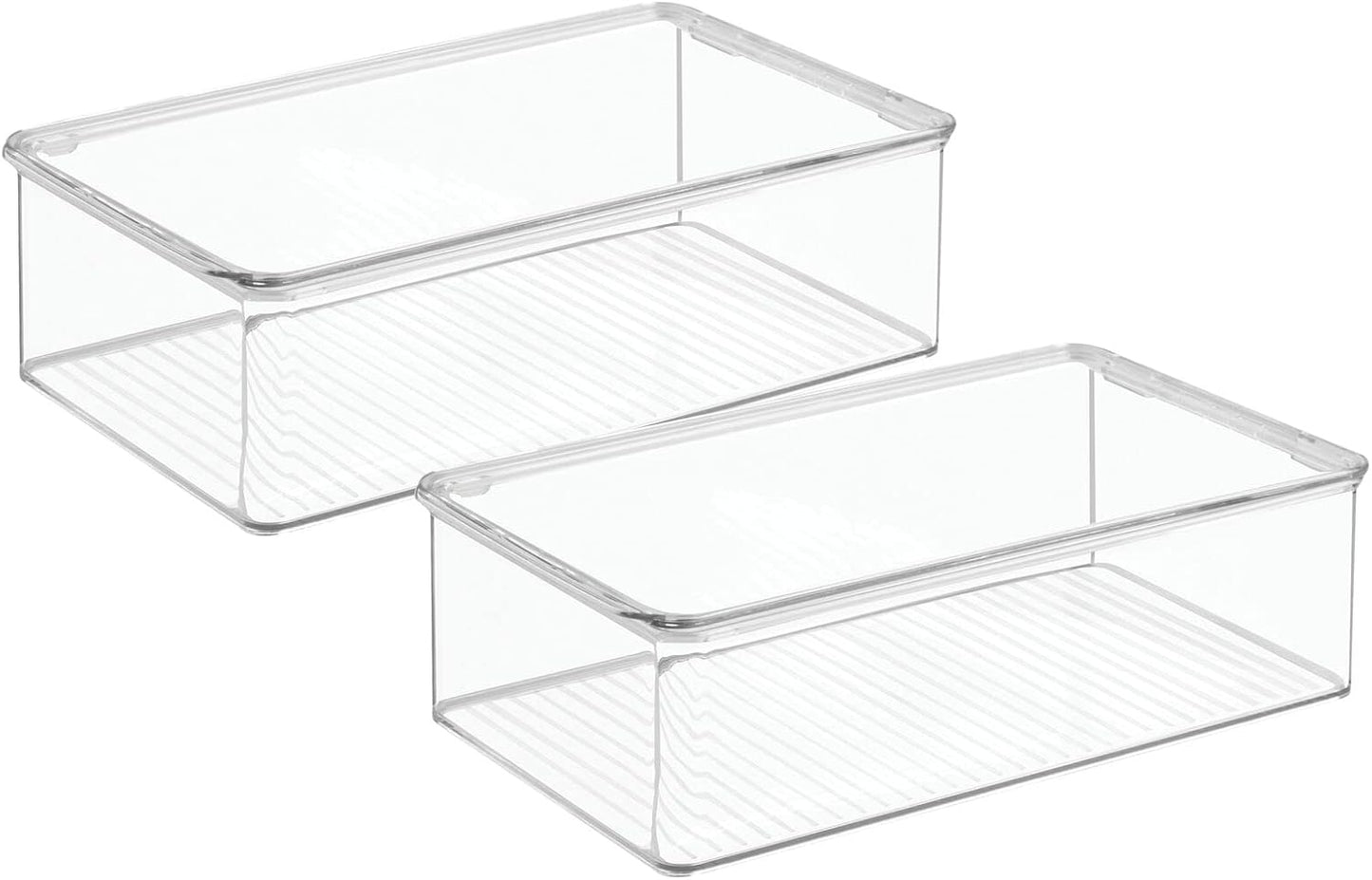 Stapelbare Schuhboxen-Set (2 Stück, durchsichtig), 18,3 x 32,3 x 9,4 cm
