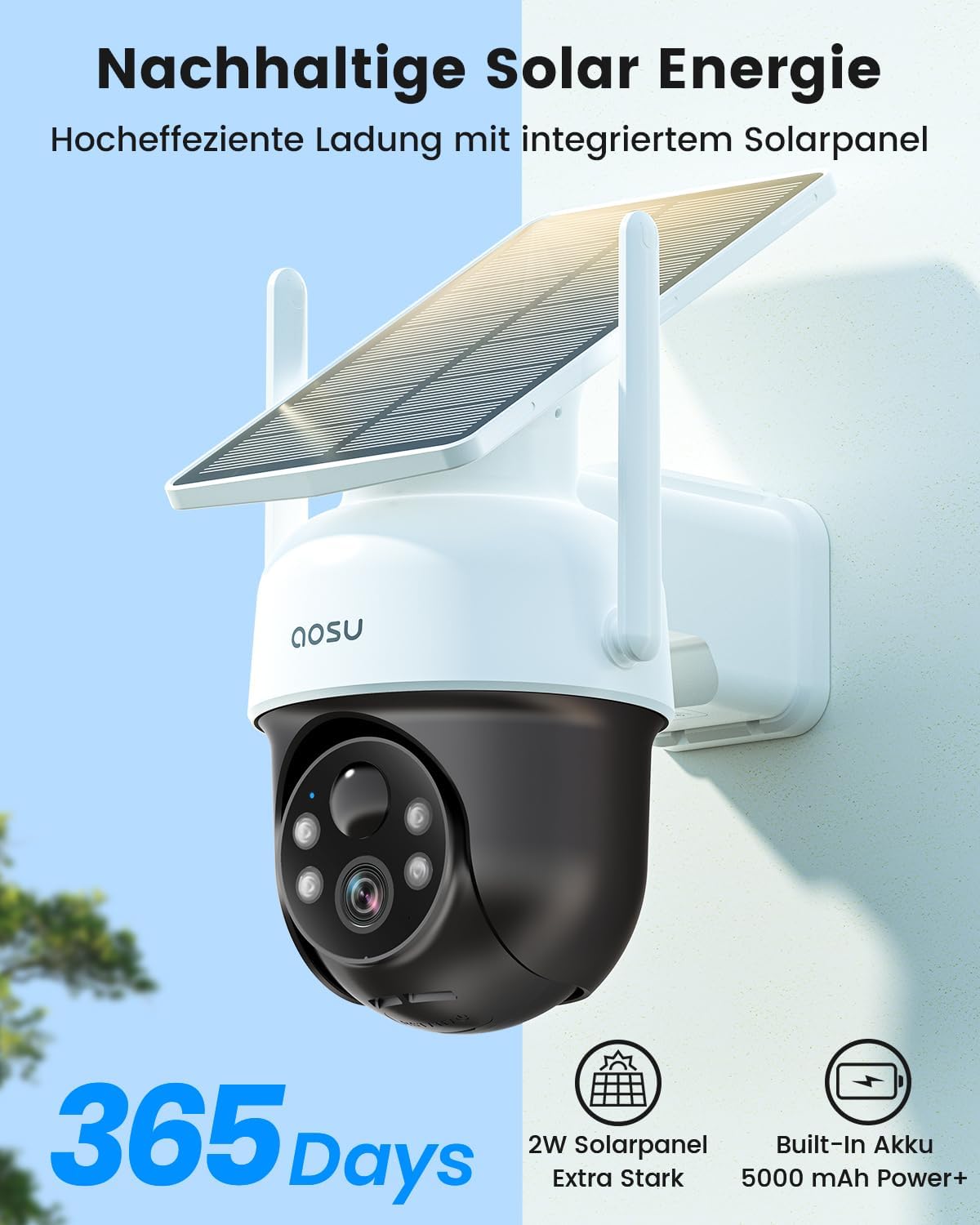 2K Solar-Überwachungskamera, 1 Solarkamera