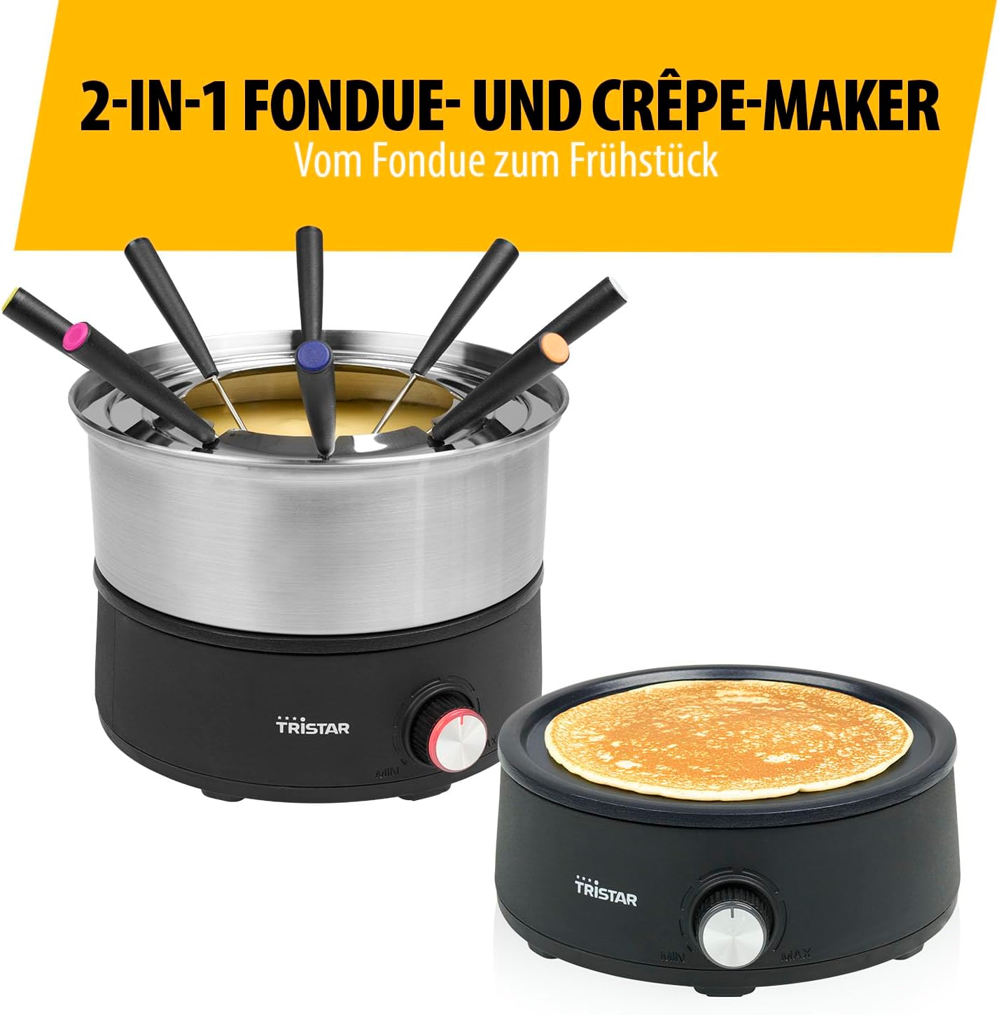 Fondue-Set mit Crêpe-Funktion