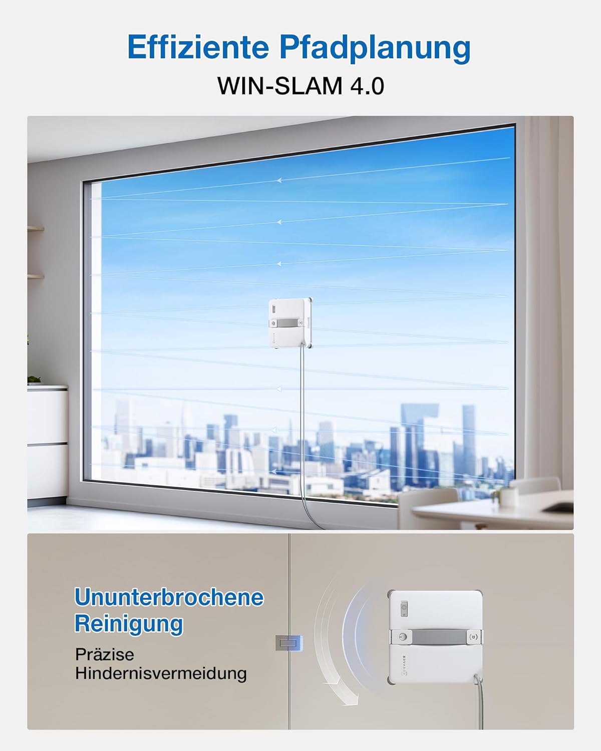 Fensterputzroboter Winbot Mini 2 mit Ultraschallfunktion, Mini 2