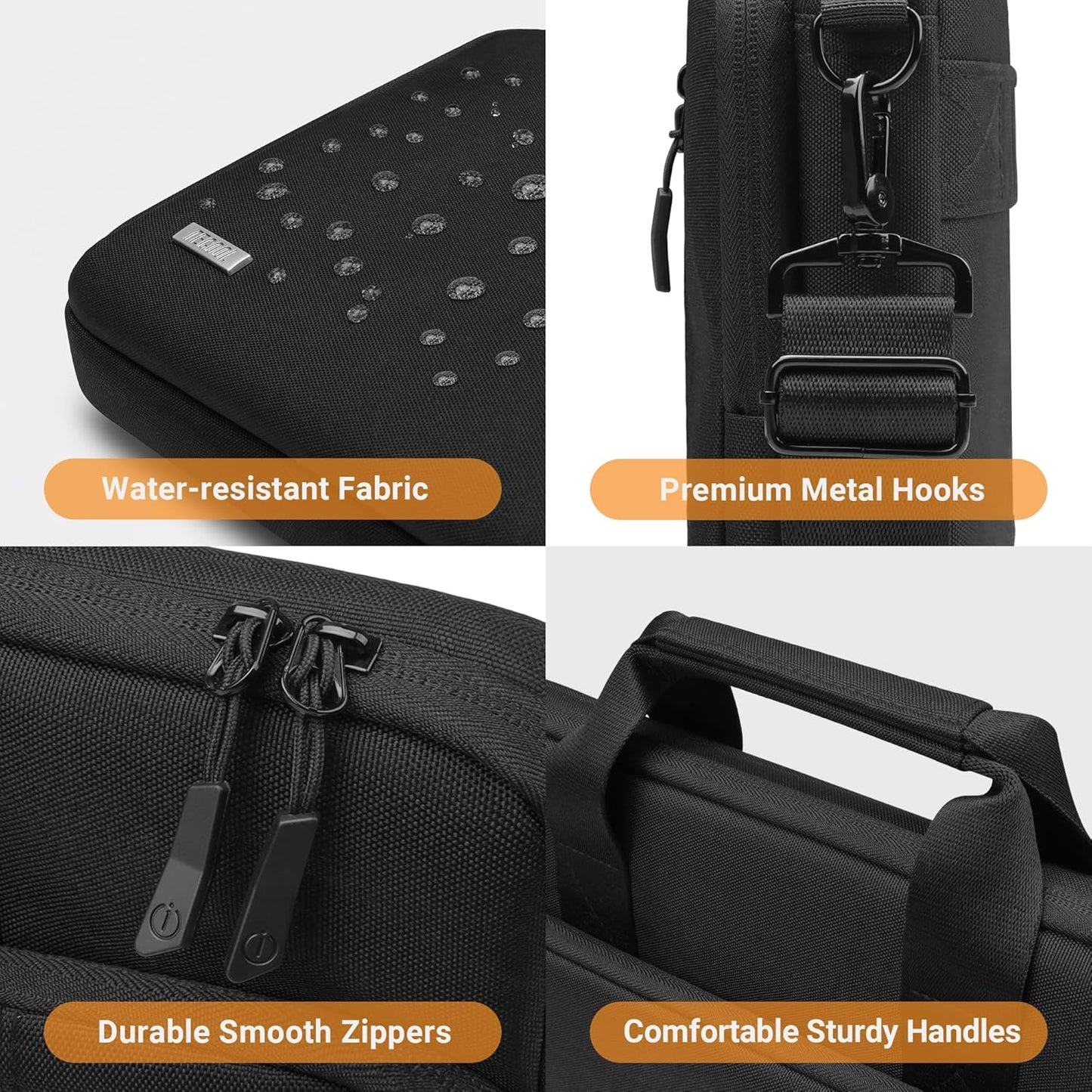 14 Zoll Laptoptasche mit 360° Schutz, Schwarz 14 Zoll