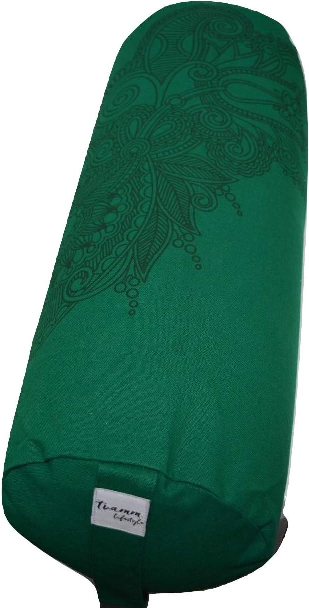 Yoga-Bolster mit Buchweizenschalen-Füllung, Grun Mandala