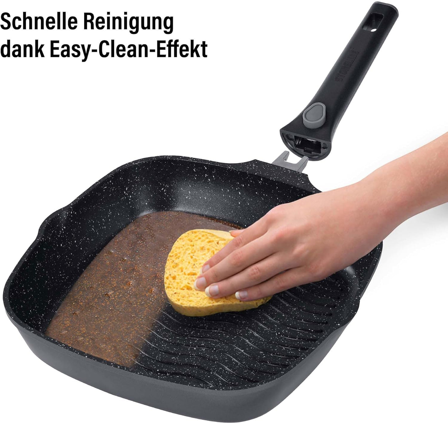 Grillpfanne mit abnehmbarem Griff