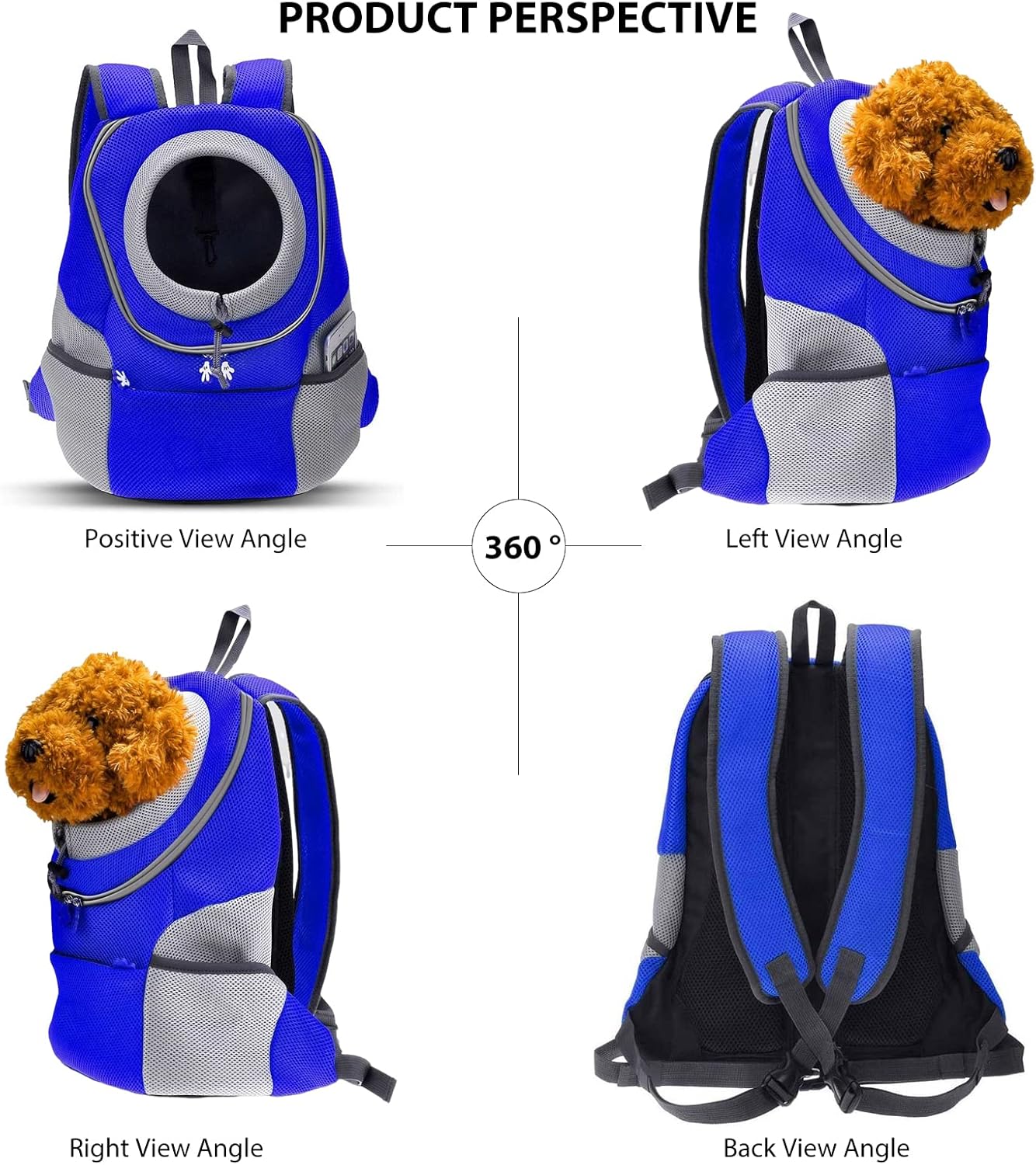 Haustierrucksack Head-Out-Design (bis 4,5 kg), L 38 x B 20 x H 42 cm, Blau