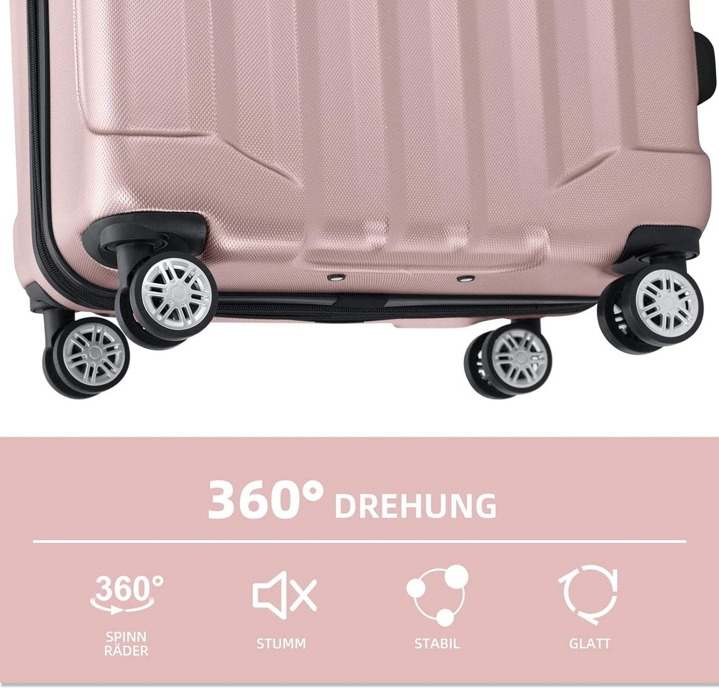 Handgepäckkoffer mit TSA-Schloss, Rosa Gold M