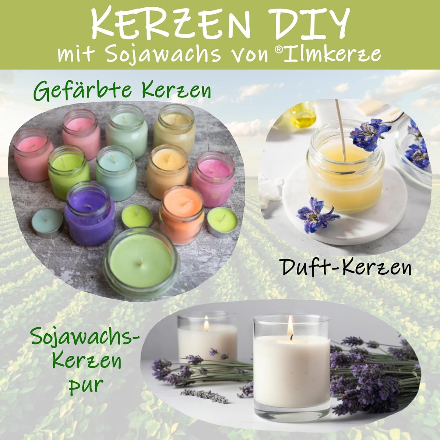 Premium Sojawachs Flocken für Kerzen, Sojawachs für Kerzen 2 kg