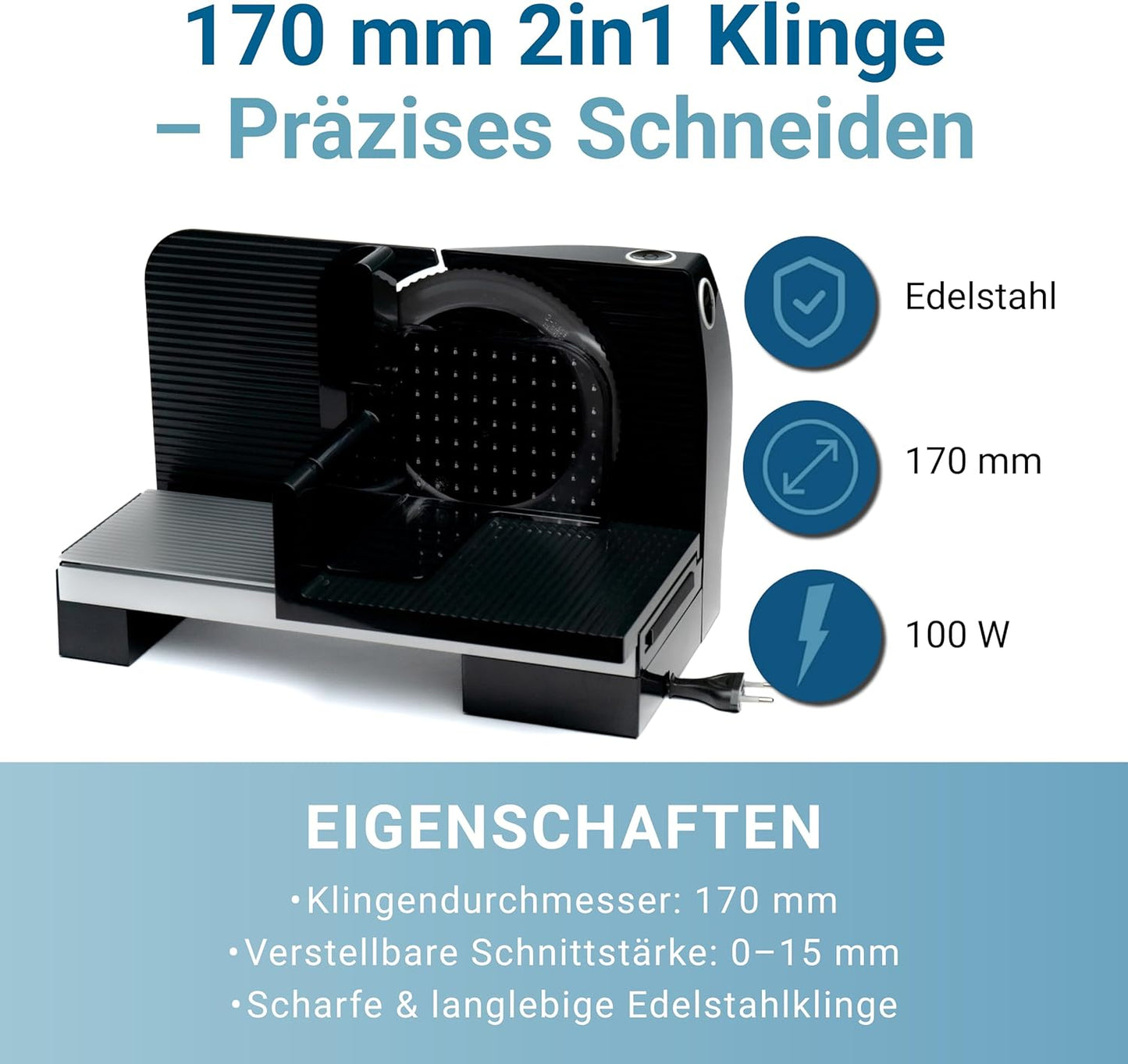 Elektrischer Allesschneider, Schwarz Rs72