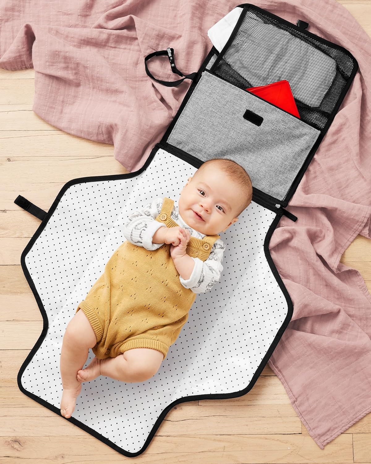 Pronto Mini Wickeltasche mit Wickelunterlage, grau Einfarbige