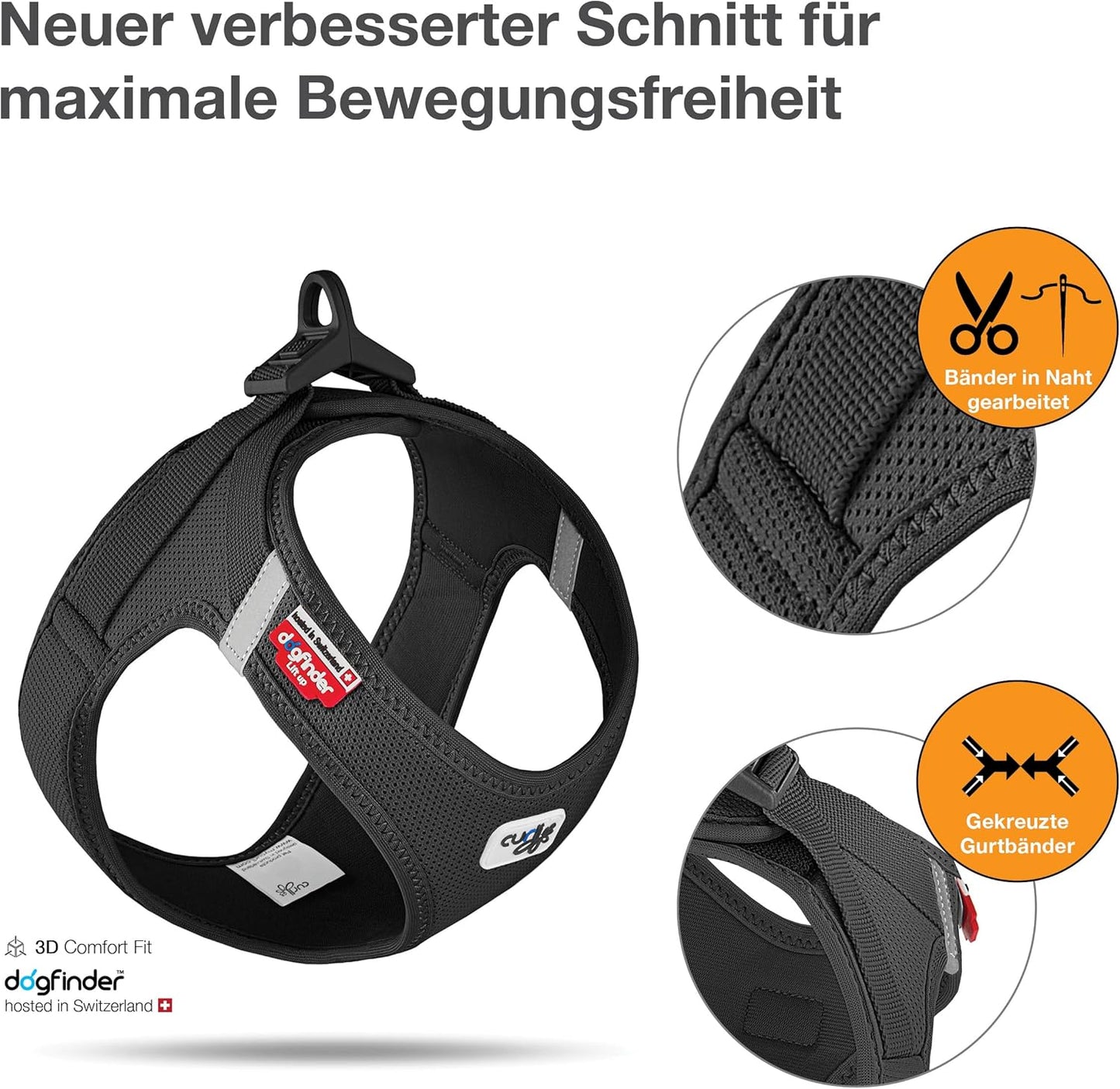 Geschirr Vest Air-Mesh, Schwarz, S, Einfarbig