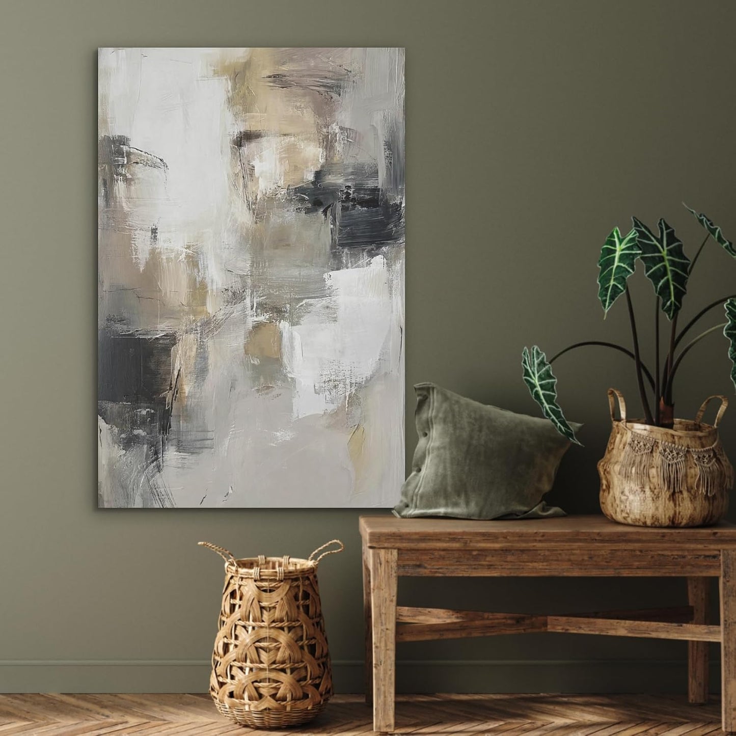 Filzbild Wall Art, 70x100 cm, 70L x 100B cm Farbpalette - Pinselstriche