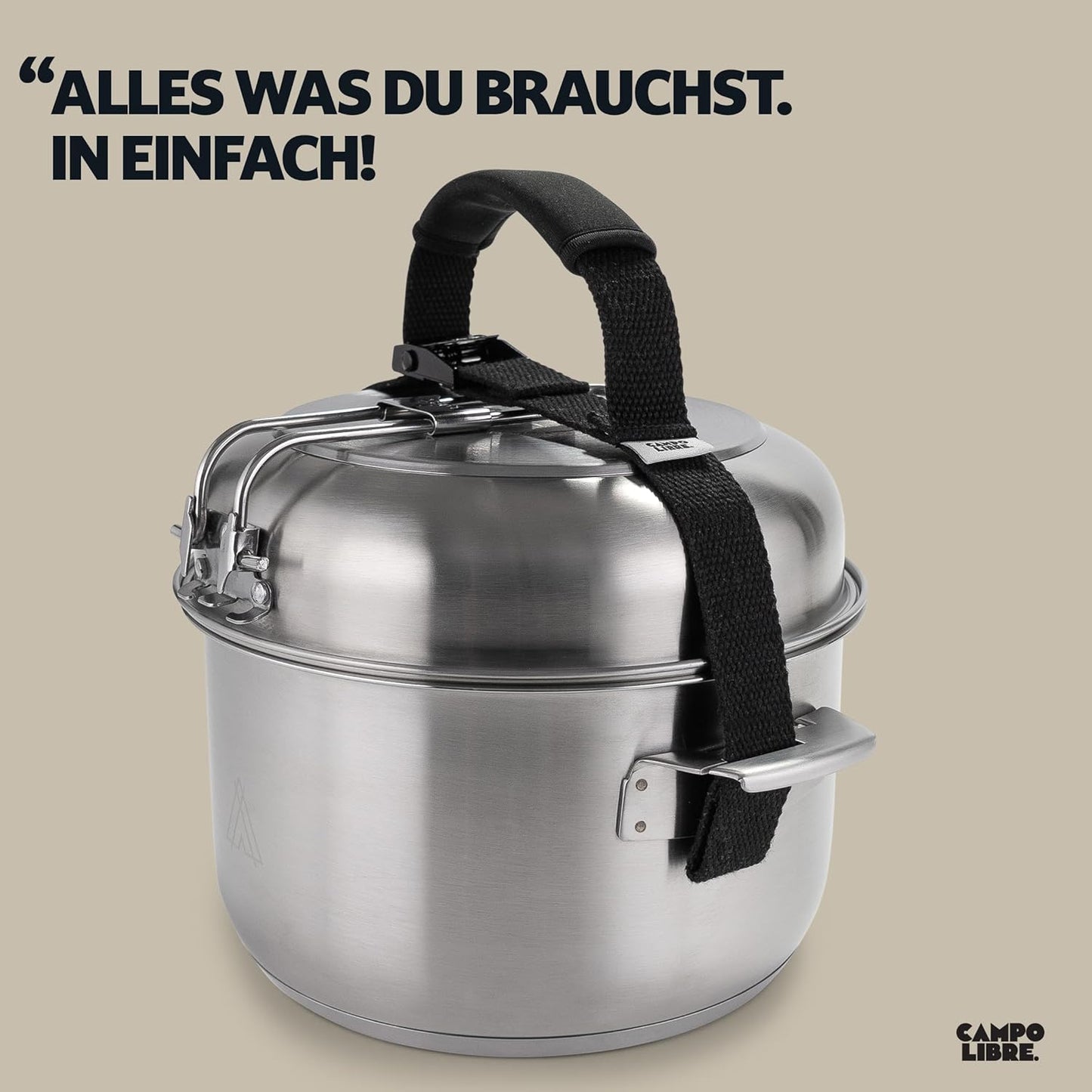 Camping Kochgeschirr-Set aus Edelstahl (8-teilig), 8-teilig