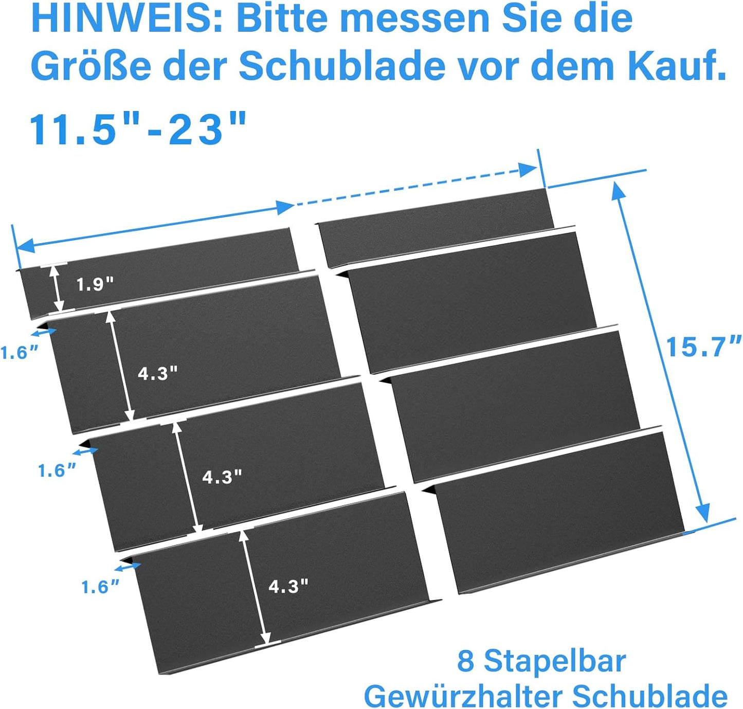 Verstellbarer Gewürzhalter für Schubladen