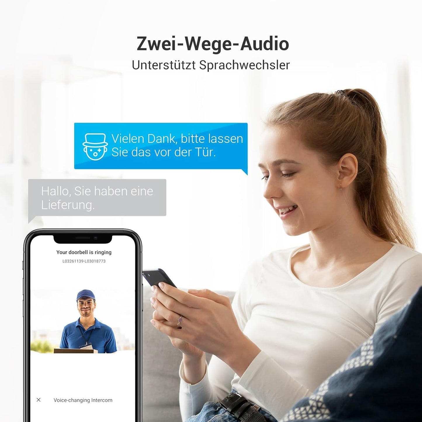 Video-Türsprechanlage mit Kamera und Touchscreen, Türsprechanlage Cp7