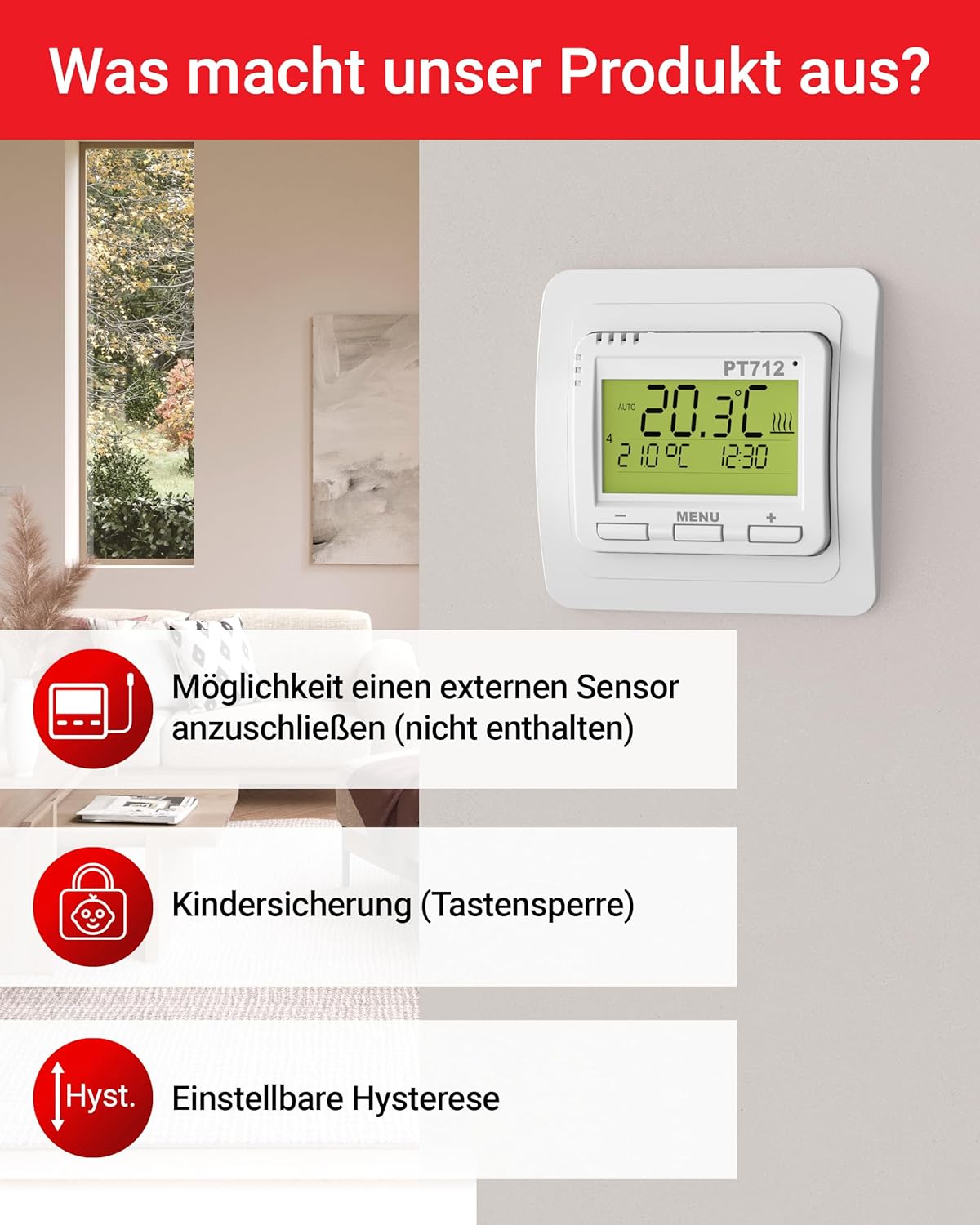Digitaler Raumthermostat PT712