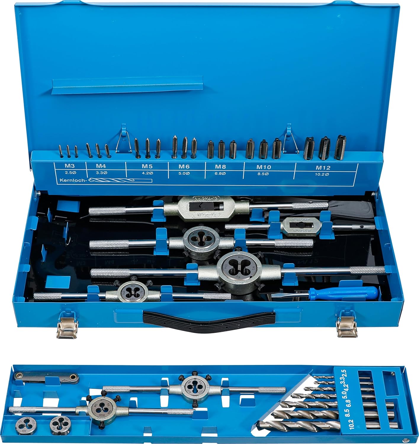 Gewindeschneid-Satz M3 - M12 44-tlg., 44-tlg. | HSS-G-Stahl