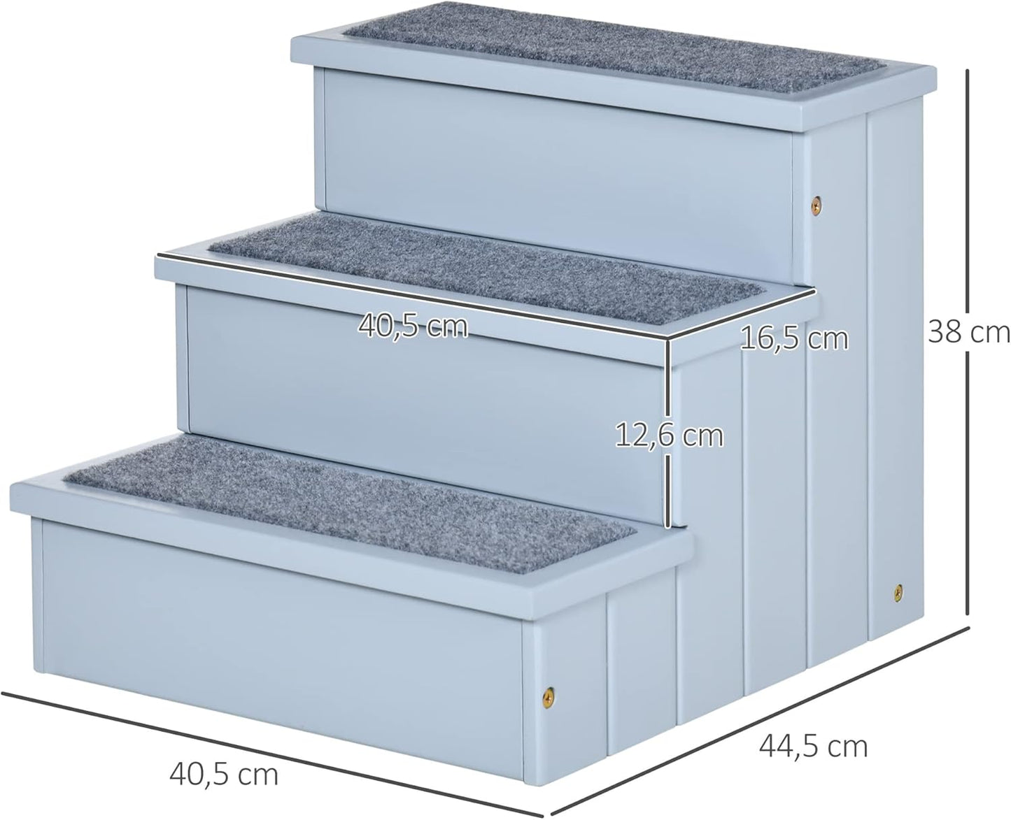 Haustiertreppe mit 3 Stufen, Grau
