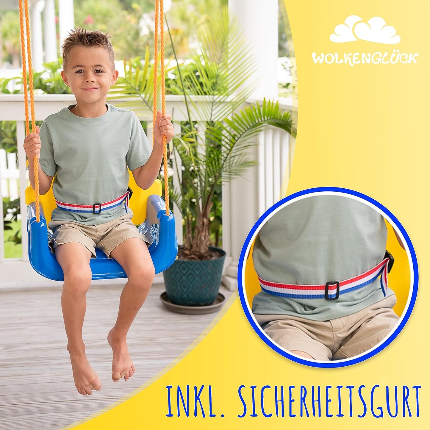 3-in-1 Babyschaukel, Bunt