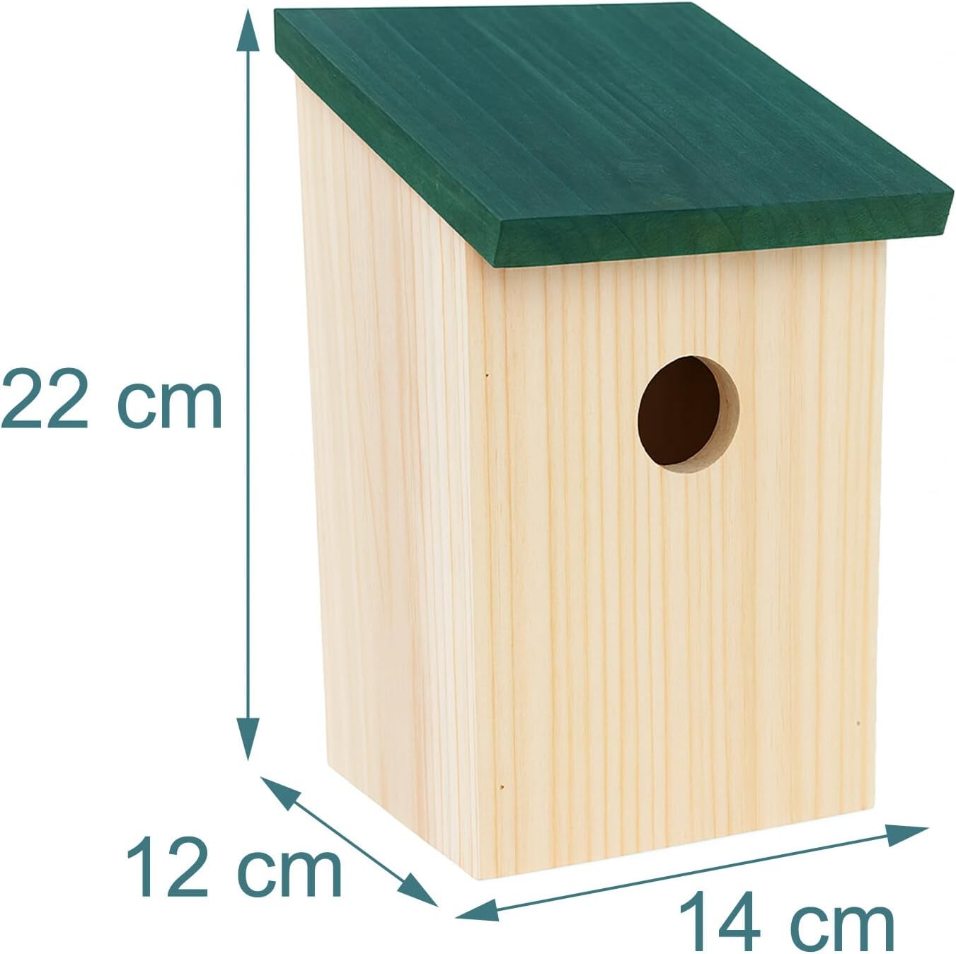 Nistkasten-Set für Spatzen & Meisen (4 Stück), Natur/ Grün