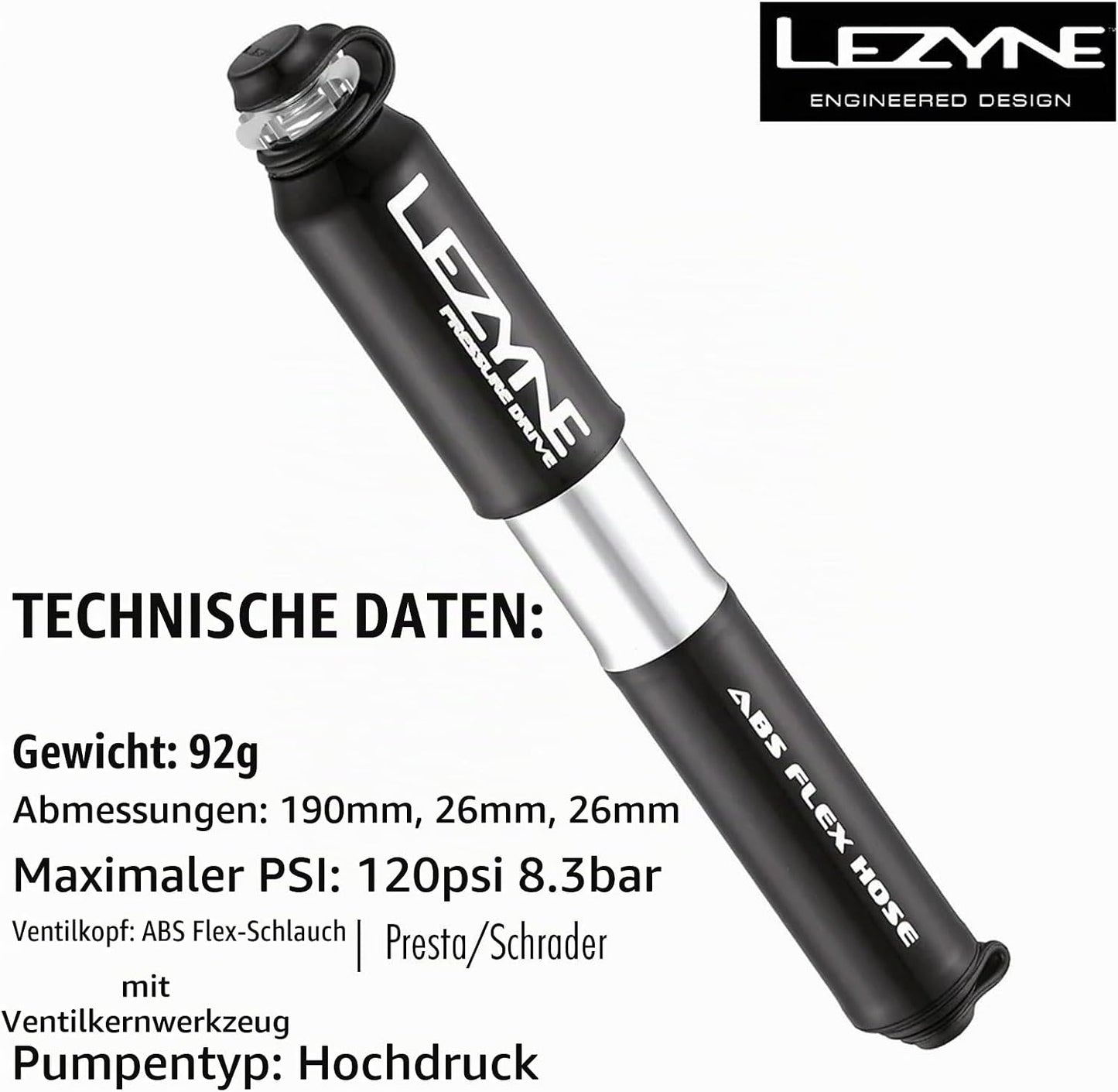 Pressure Drive Minipumpe, Schwarz S - 17,0cm Single