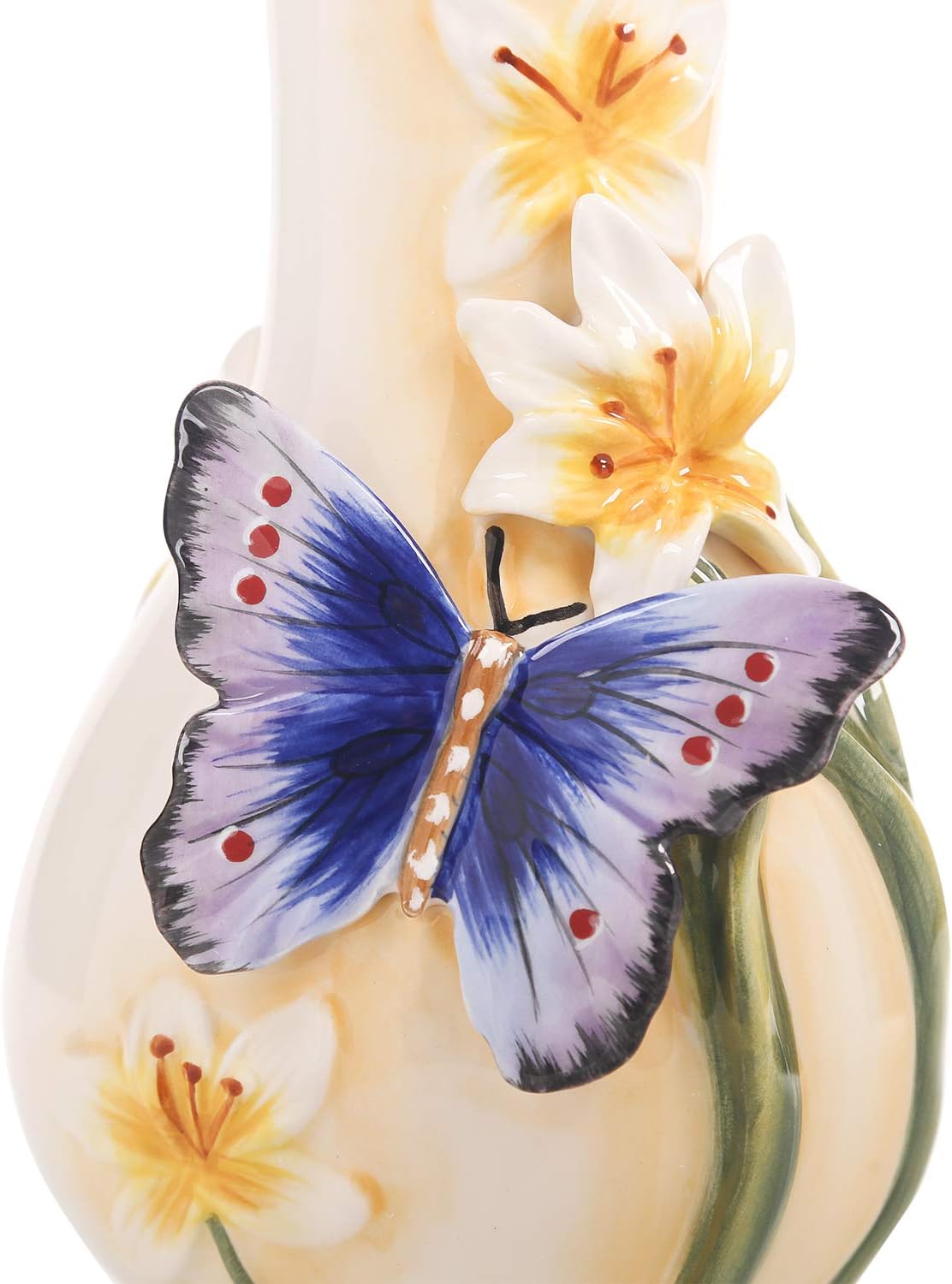 3D Handbemalter Seifenspender mit Schmetterling & Lilien