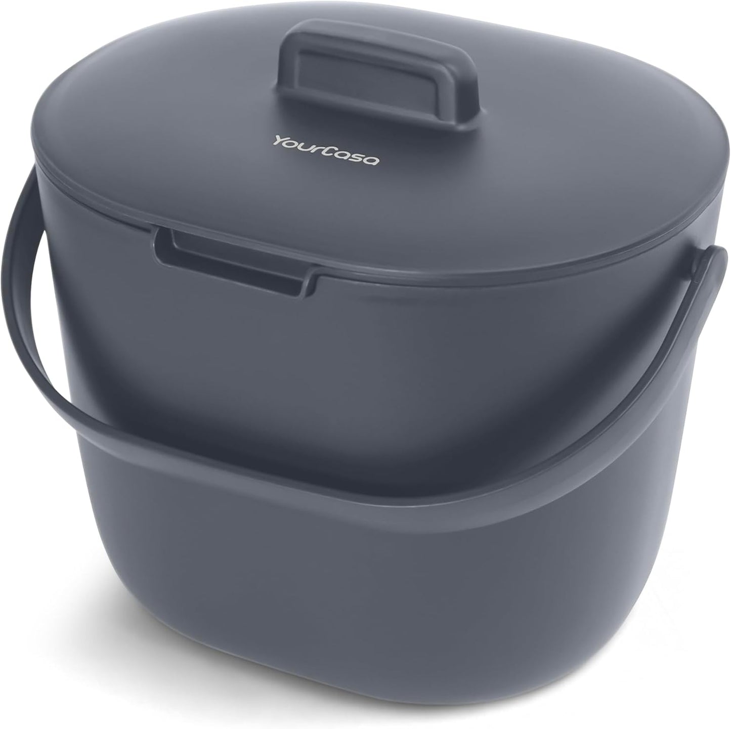 Geruchsdichter Komposteimer mit Sieb & ergonomischen Griff, 3,6 Liter Anthrazit