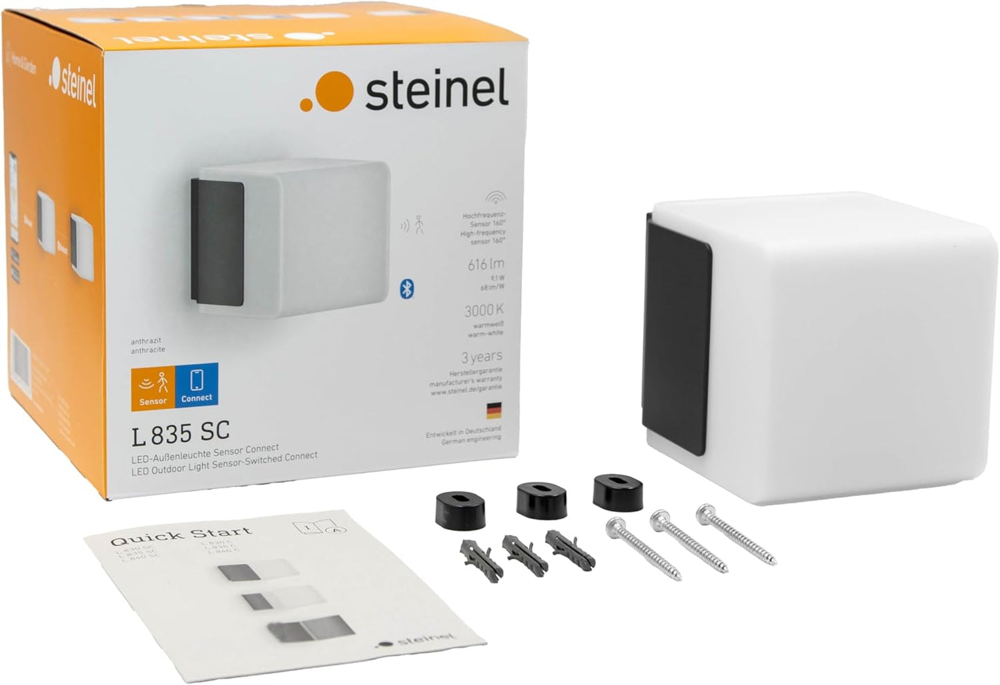 LED Aussenwandleuchte L 835 SC mit Bewegungsmelder, Anthrazit Wandleuchte L 835 Mit Bewegungsmelder