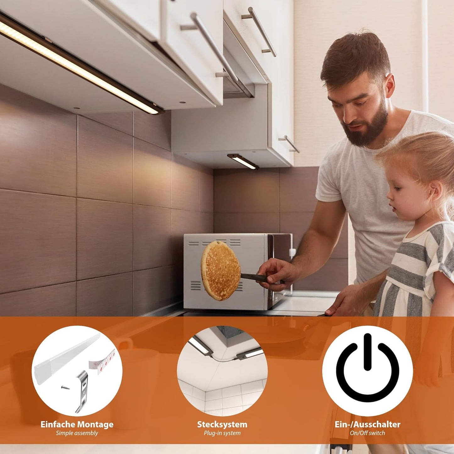 LED Unterbau-Leuchte SIRIS mit Netzteil & Dimmer