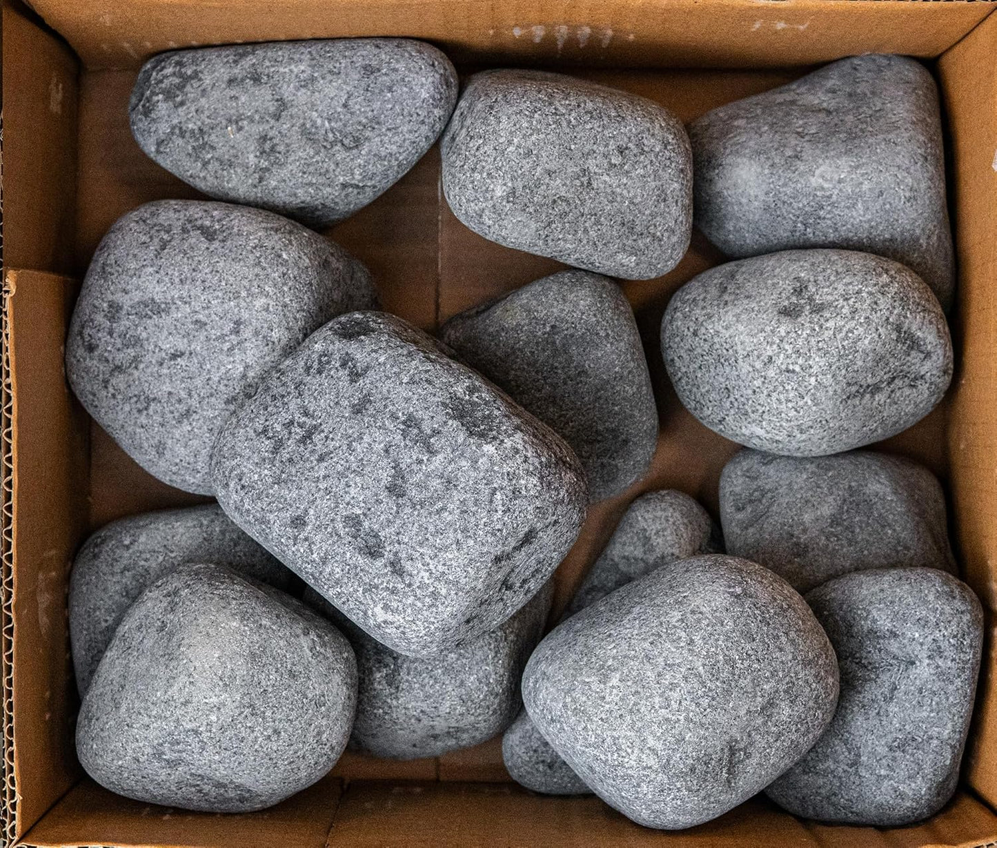 Saunasteine Olivin-Diabas 15 kg (abgerundet), 10-15 cm