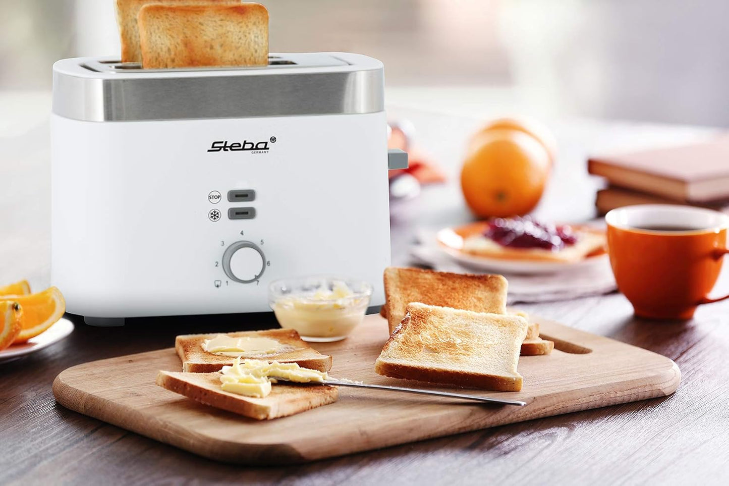 Doppel-Schlitztoaster mit 7 Bräunungsstufen