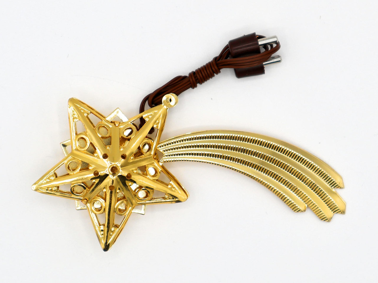 Komet-Stern Krippenbeleuchtung mit Glühlampe, 50 mm Gold