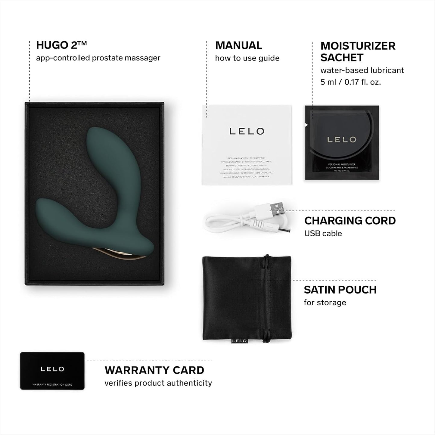 Hugo 2 Prostata Vibrator mit Bluetooth-App und 10 Modi, Green