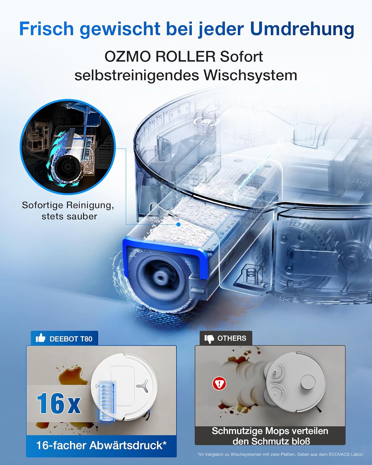 DEEBOT T80 Omni Saug- und Wischroboter mit Selbstreinigung, Weiß