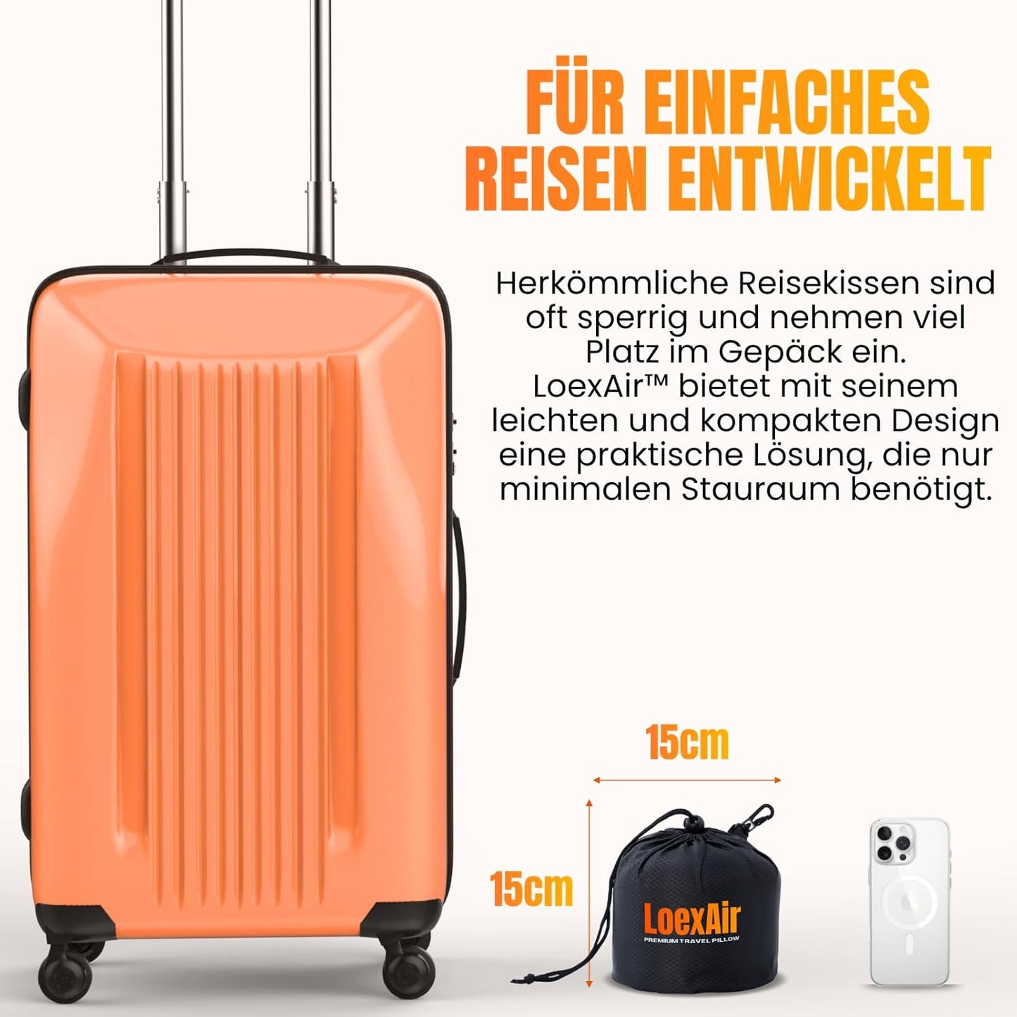 Reisekissen-Set mit Memory-Schaum und Zubehör, Sakura Pink Classic