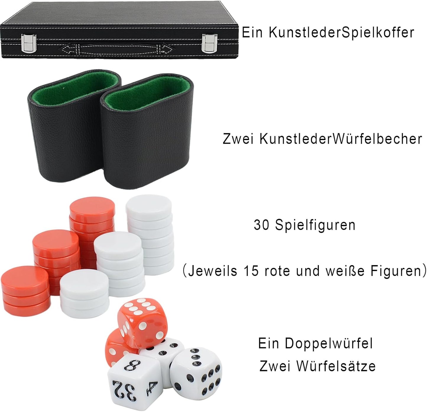 Backgammon Koffer, grün