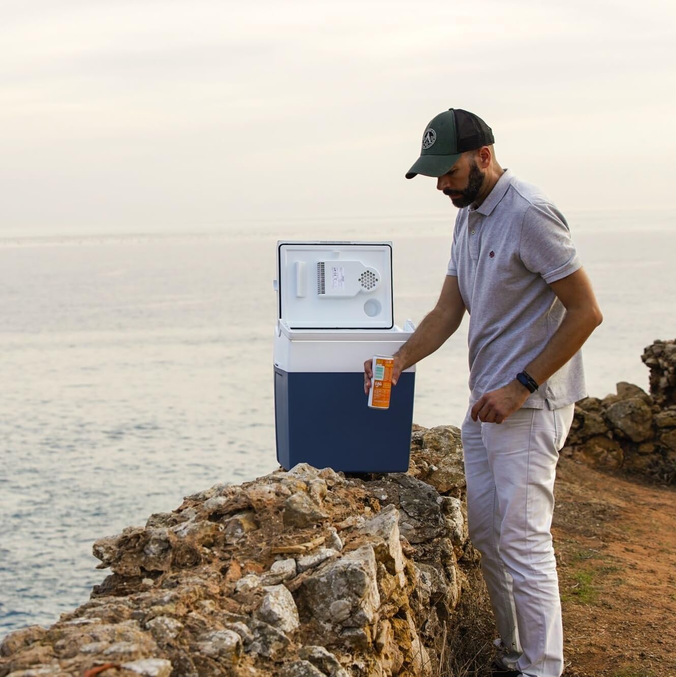 ME27 Auto-Kühlbox mit Doppellüfter-System, 26 L Blau